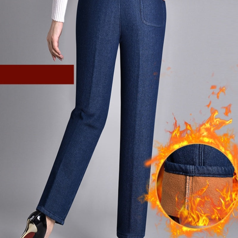 Fleur | Damesjeans met zijzakken en elastische taille
