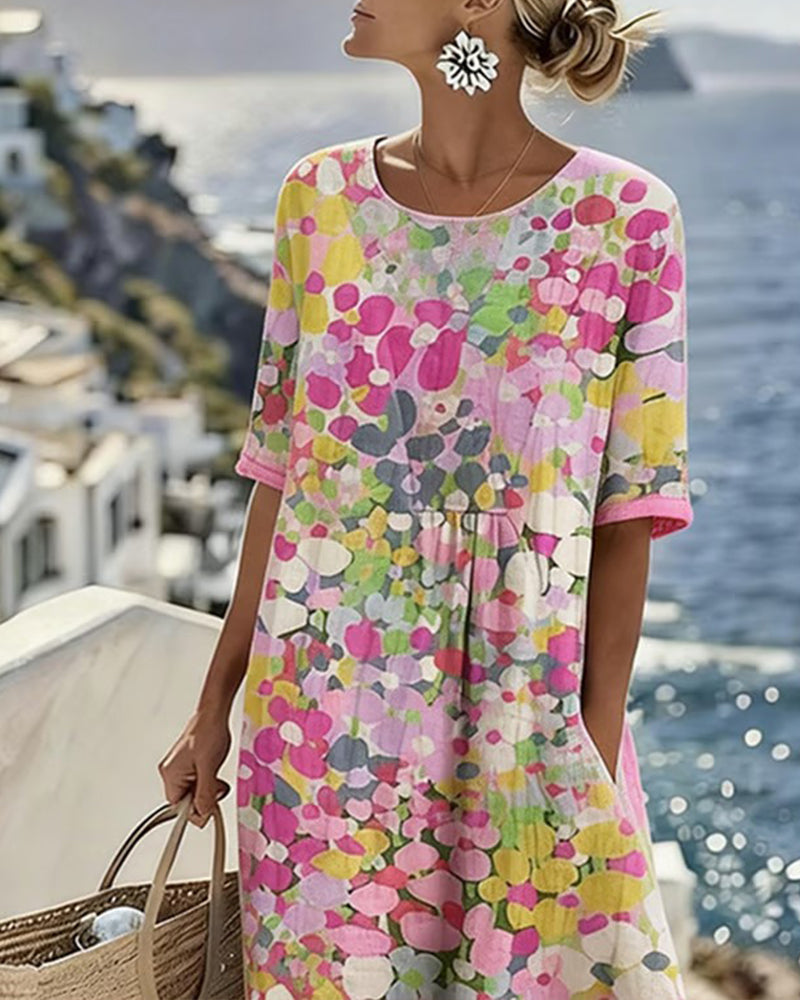 Alena™ | Elegante zomerse midi-jurk met bloemenprint