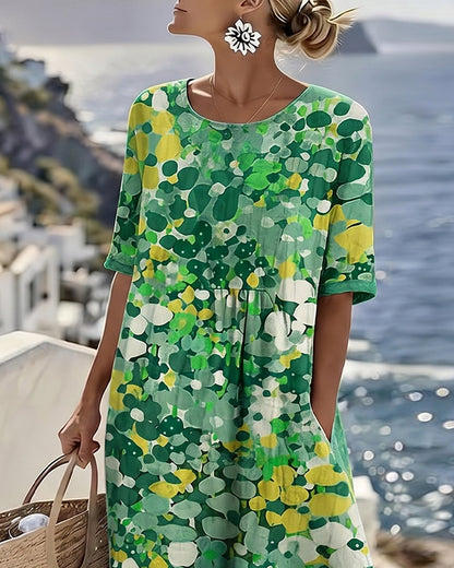 Alena™ | Elegante zomerse midi-jurk met bloemenprint