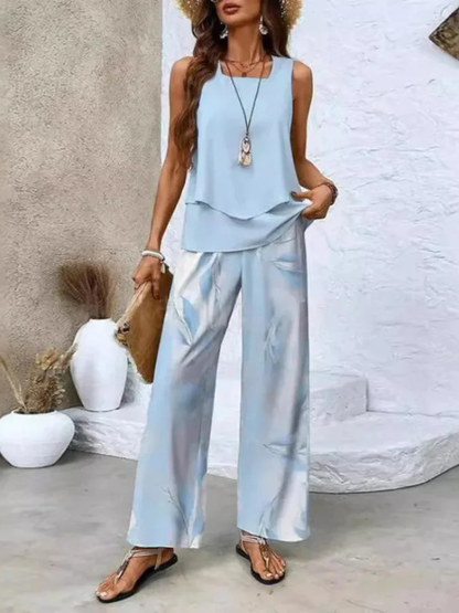 Ovelynra™ | Mouwloze top en wijde broek