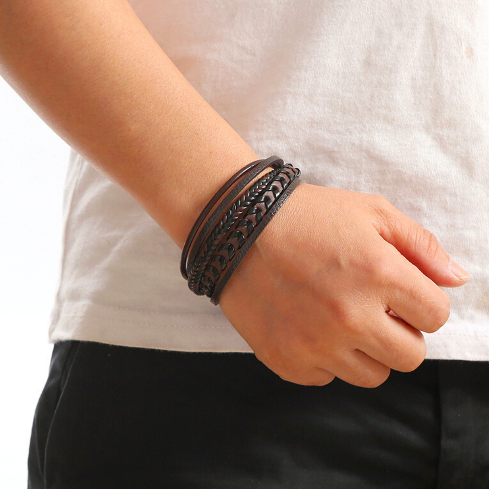 Ragnar™ | Leren gevlochten Viking-armband 1+1 Gratis