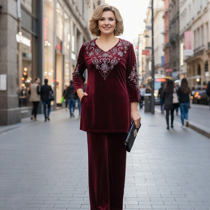 Elvire | Elegante tweedelige set van fluweel