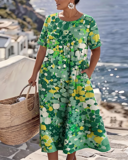 Alena™ | Elegante zomerse midi-jurk met bloemenprint
