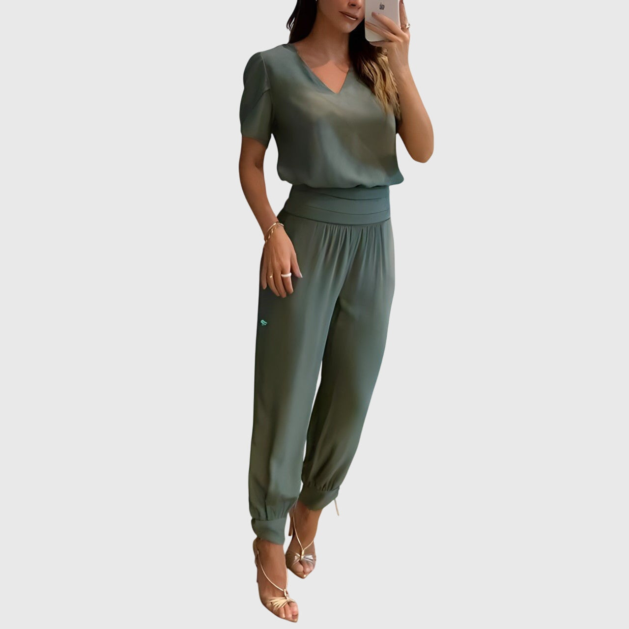 Jennifer™ | Trendy blouse- en broekset