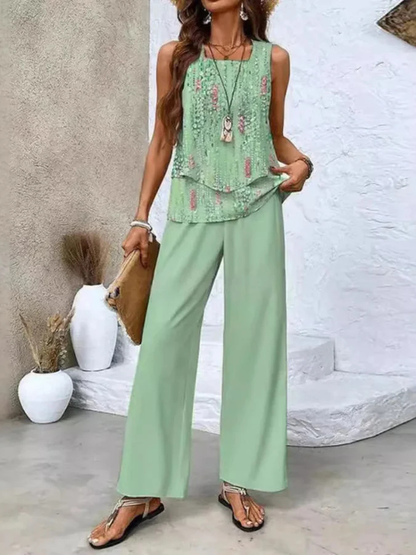 Ovelynra™ | Mouwloze top en wijde broek