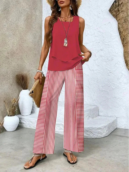 Ovelynra™ | Mouwloze top en wijde broek