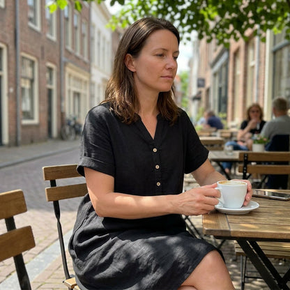 Casual tuniek met V-hals en zakken voor dames