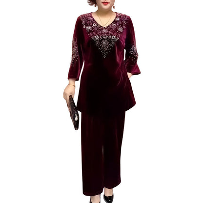 Elvire | Elegante tweedelige set van fluweel