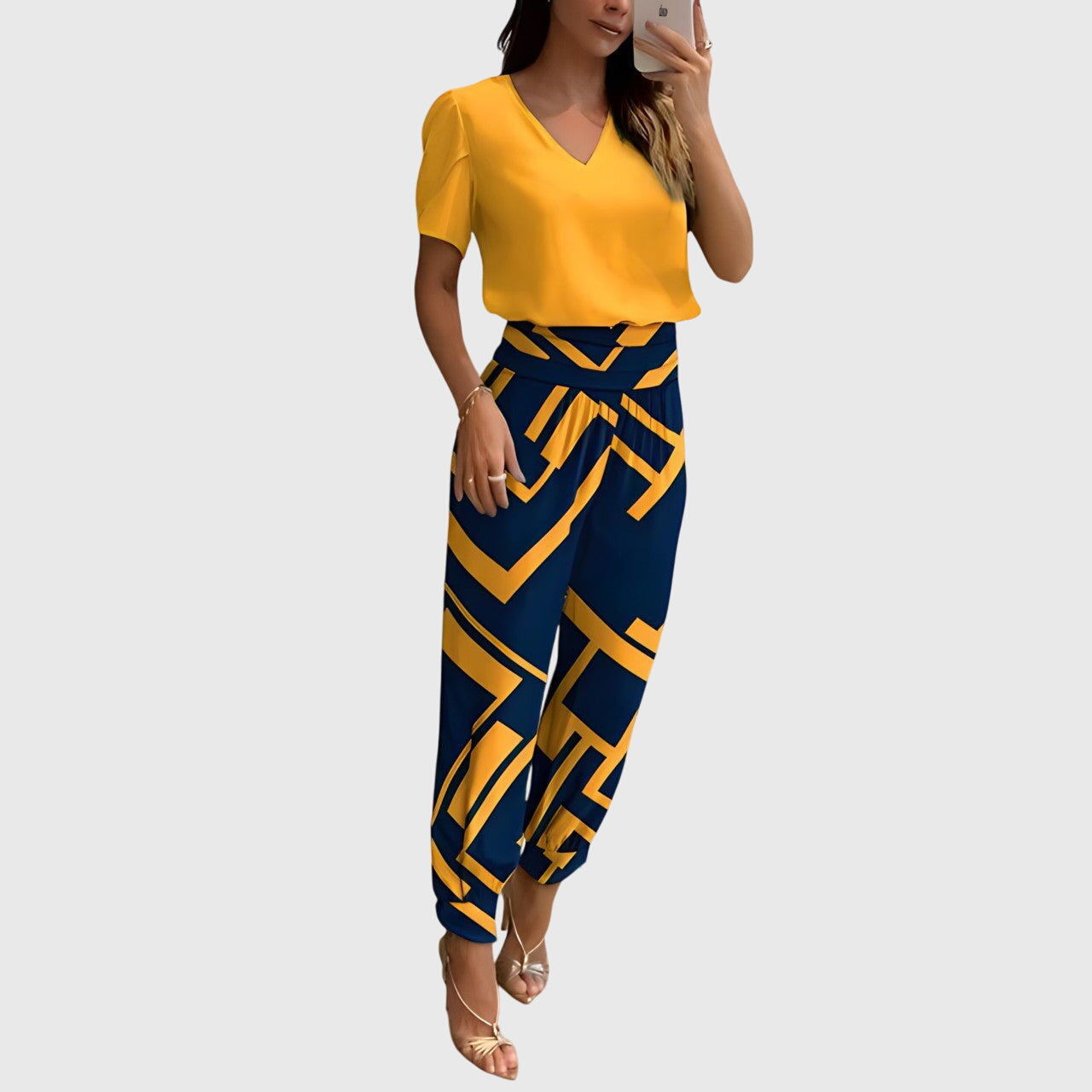 Jennifer™ | Trendy blouse- en broekset