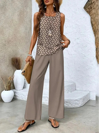 Ovelynra™ | Mouwloze top en wijde broek