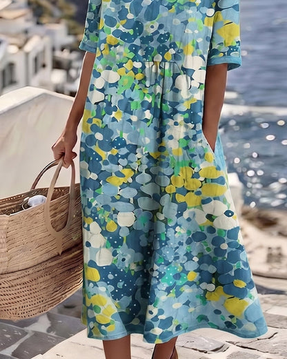 Alena™ | Elegante zomerse midi-jurk met bloemenprint