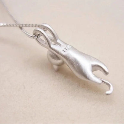 Vrolijke ketting met zilveren katje 925