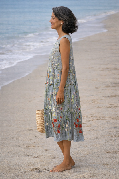 Cara | Midi-jurk met wilde bloemen