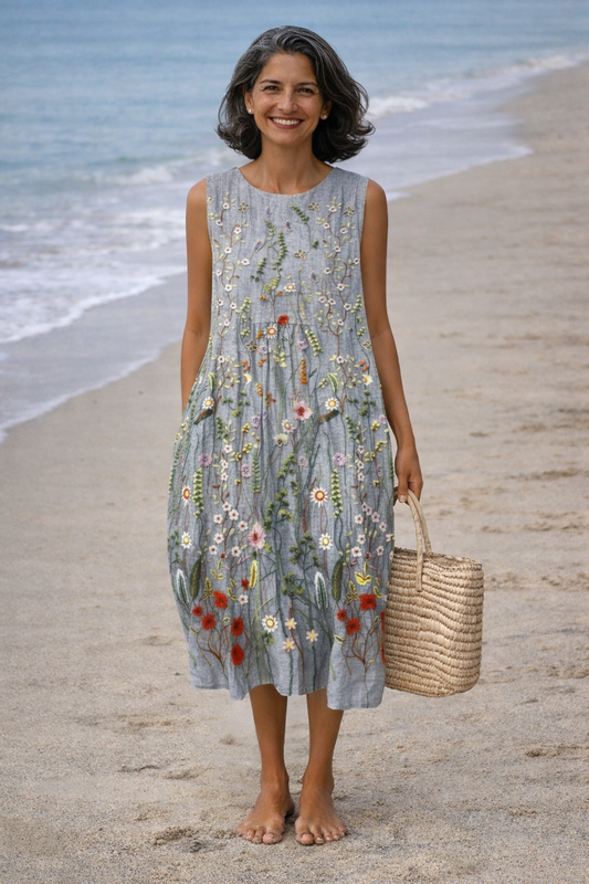 Cara | Midi-jurk met wilde bloemen