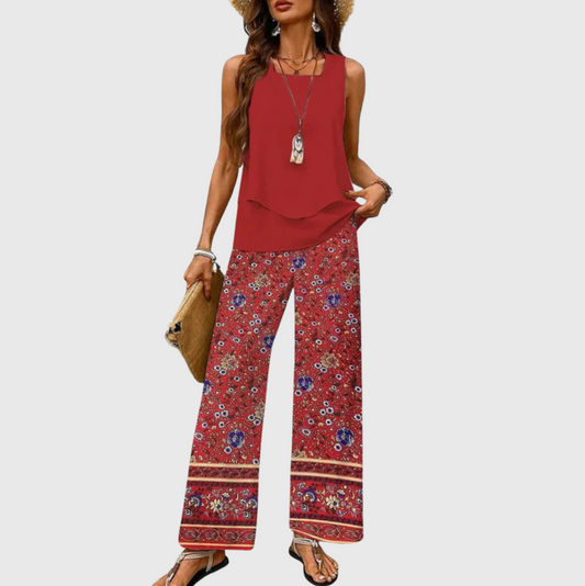 Ovelynra™ | Mouwloze top en wijde broek