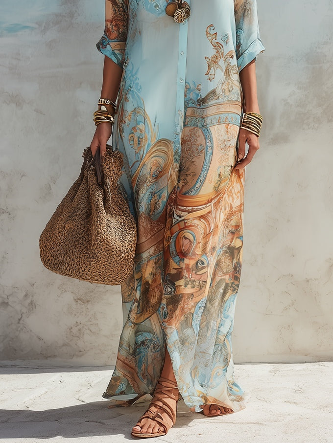 Cleo™ | Elegante mediterrane blousejurk