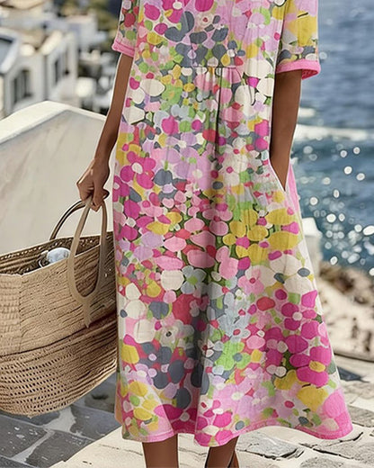 Alena™ | Elegante zomerse midi-jurk met bloemenprint
