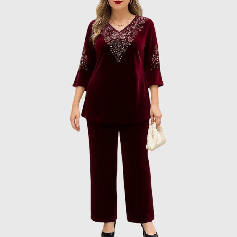 Elvire | Elegante tweedelige set van fluweel
