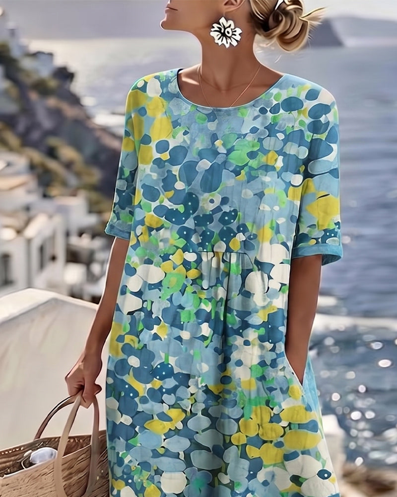 Alena™ | Elegante zomerse midi-jurk met bloemenprint