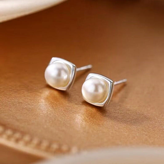 Elegante zoetwaterparel dangle oorbellen
