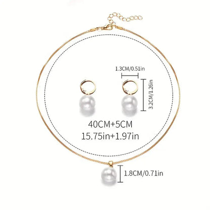 Elegante sierlijke parel halsketting set