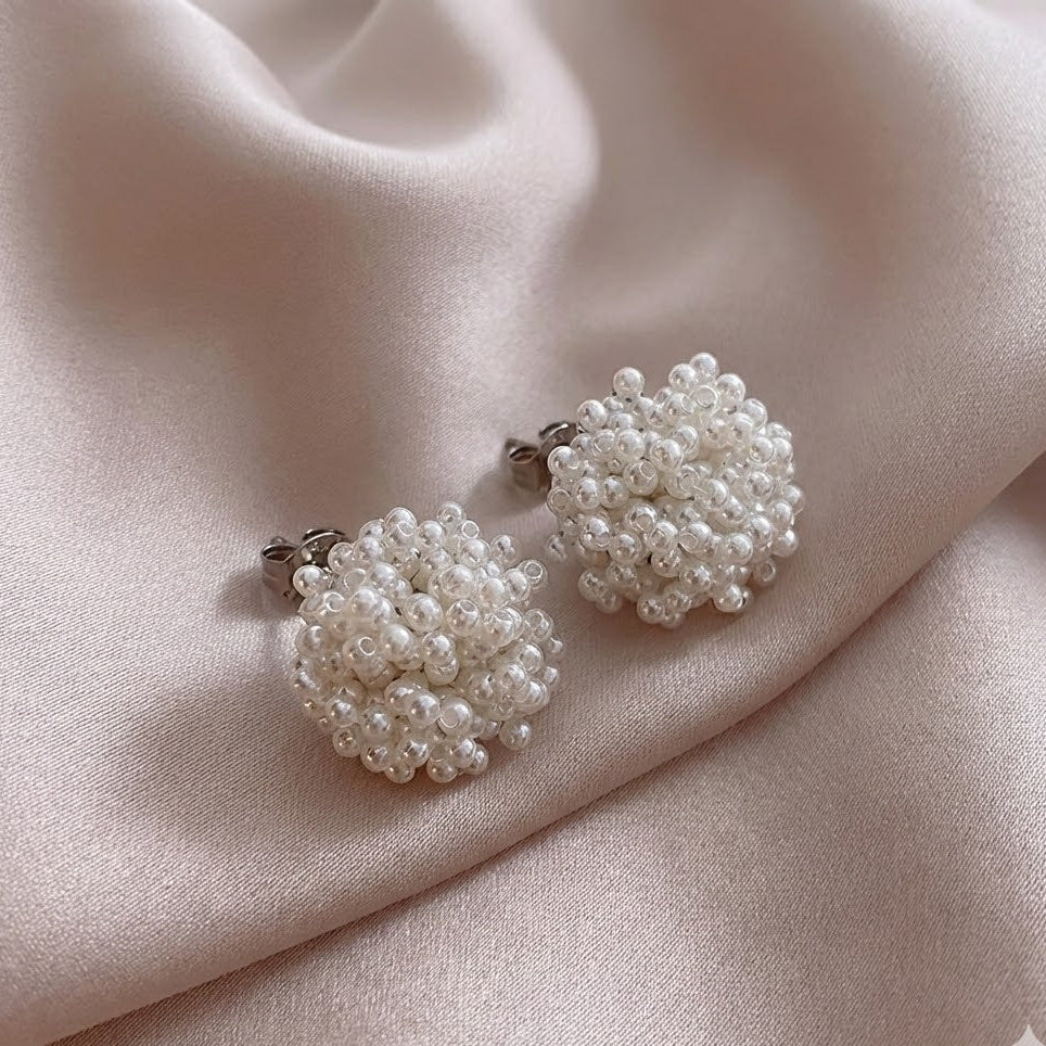 Elegante ingelegde parel oorbellen