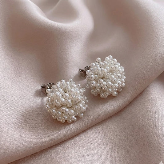 Elegante ingelegde parel oorbellen