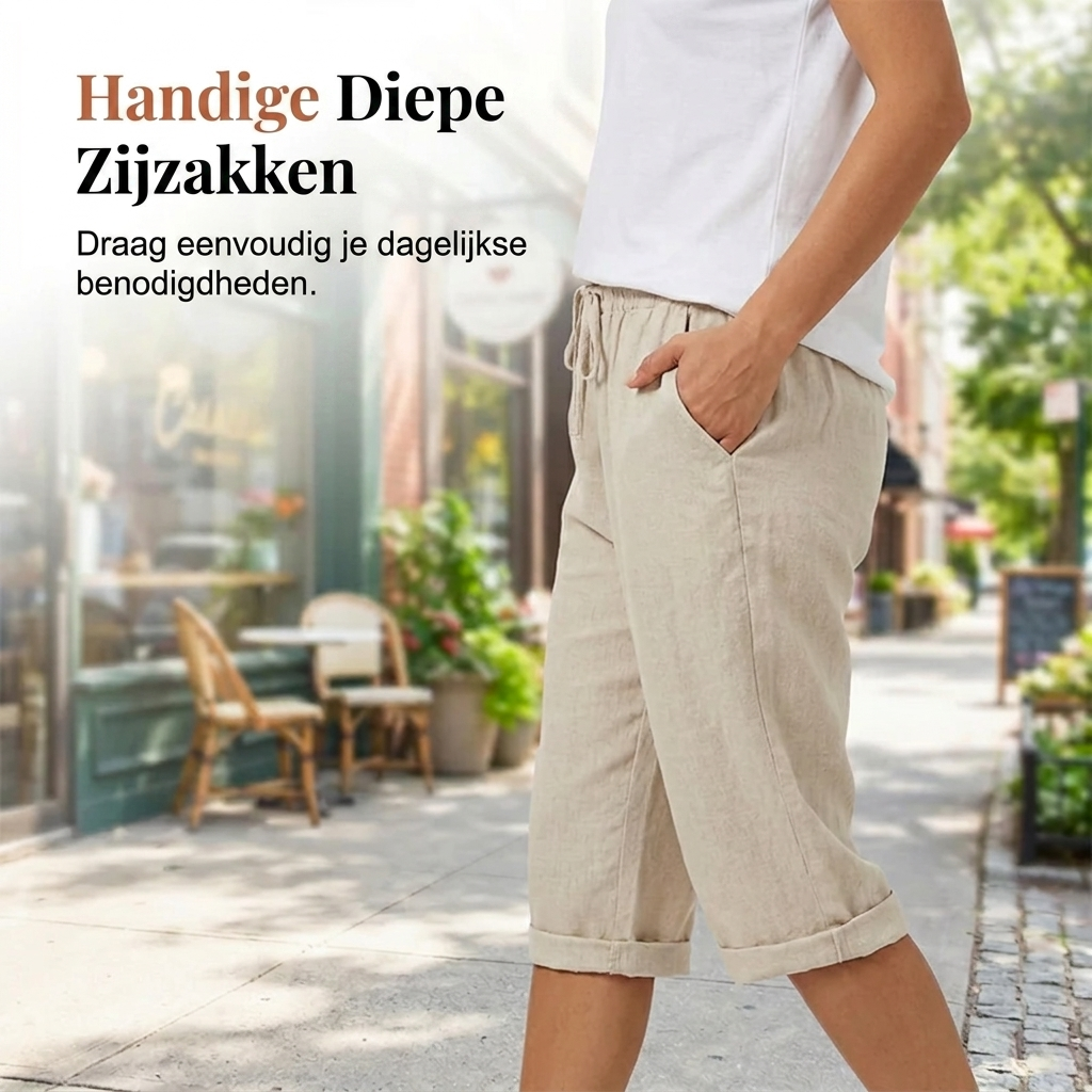 Lieke | Katoen-linnen damesshort