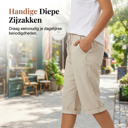 Lieke | Katoen-linnen damesshort