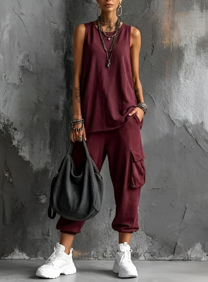 Valentina | Soepelvallende casual set met zakken
