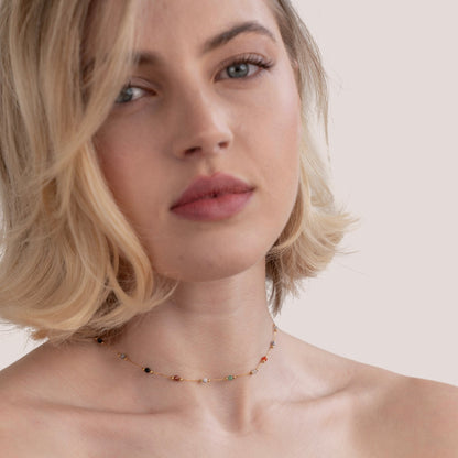 Minimalistische collier met steen