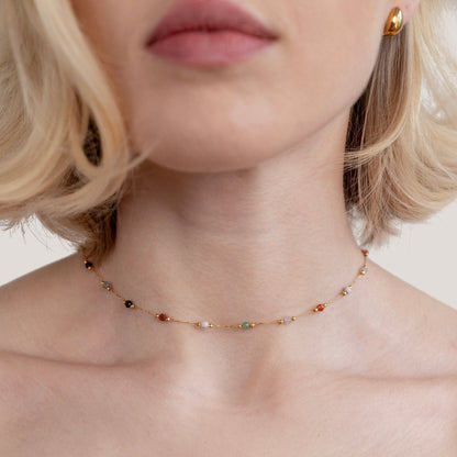 Minimalistische collier met steen