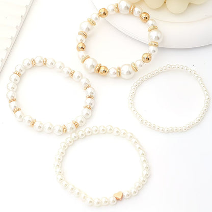 Parel stapelarmband set van 4