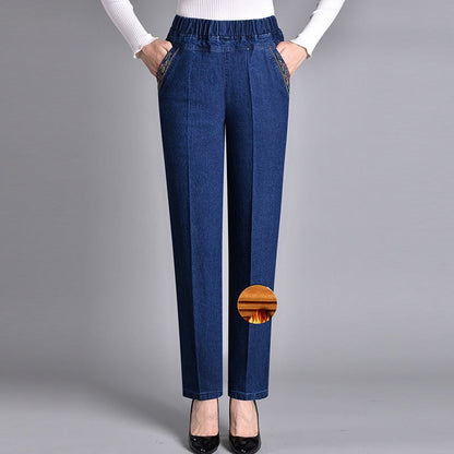Fleur | Damesjeans met zijzakken en elastische taille