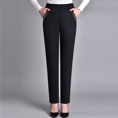Fleur | Damesjeans met zijzakken en elastische taille