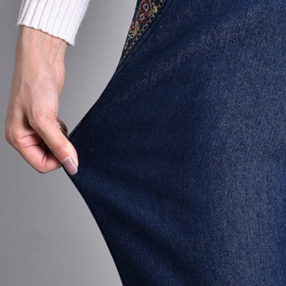 Fleur | Damesjeans met zijzakken en elastische taille
