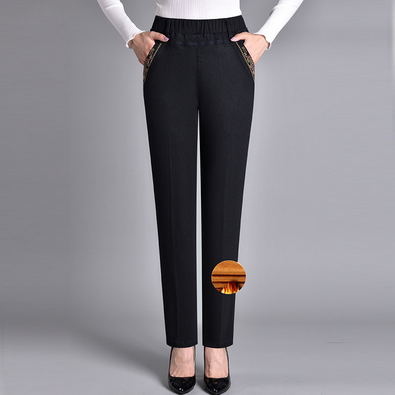 Fleur | Damesjeans met zijzakken en elastische taille
