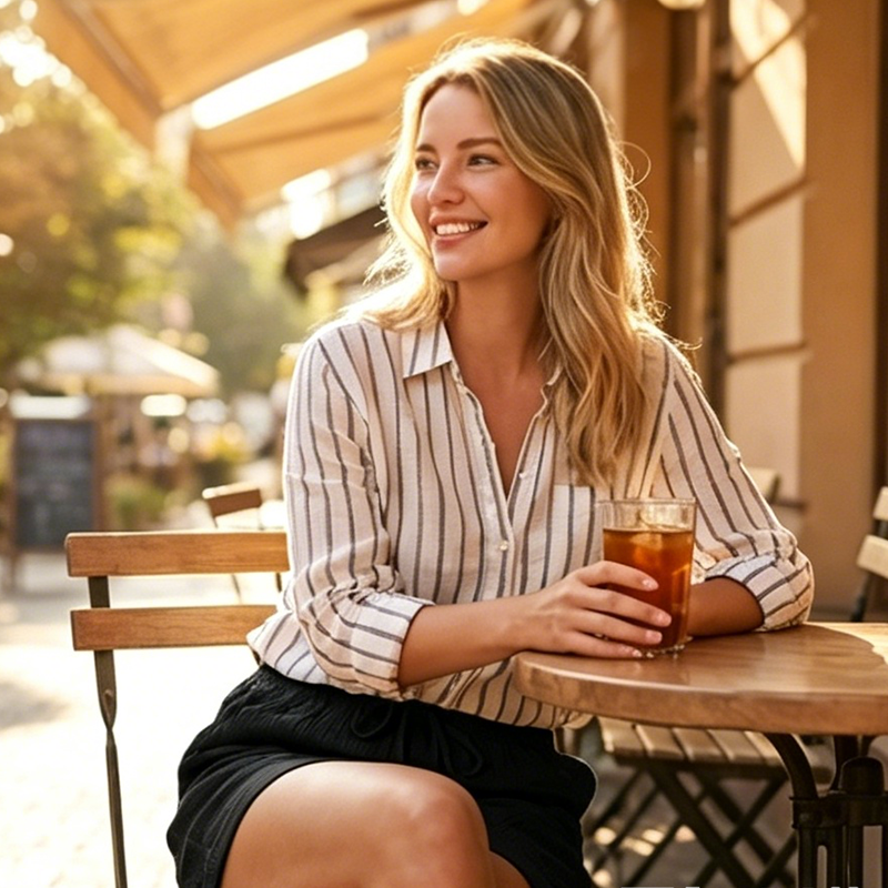 Damesshort met elastische tailleband, ademend en makkelijk te combineren