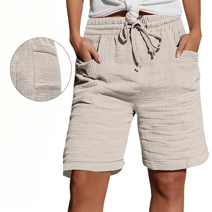 Damesshort met elastische tailleband, ademend en makkelijk te combineren