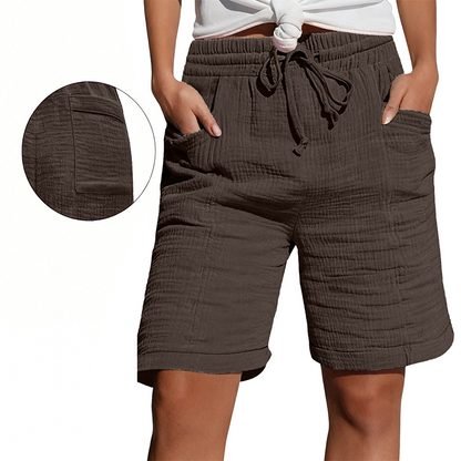 Damesshort met elastische tailleband, ademend en makkelijk te combineren