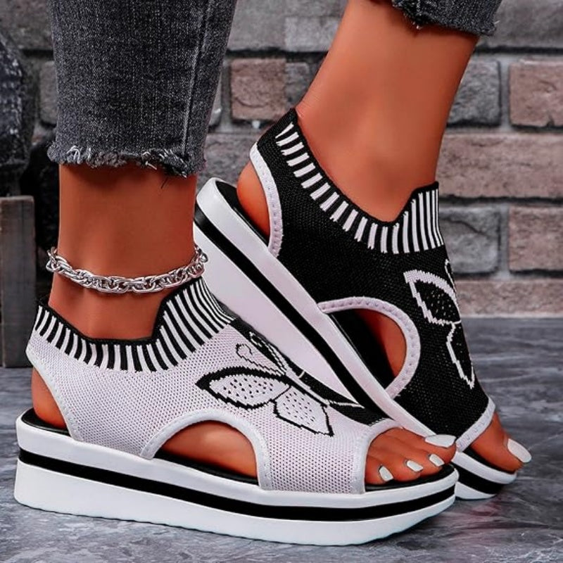 Casual peep-toe plateausandalen voor dames
