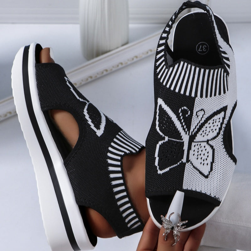 Casual peep-toe plateausandalen voor dames