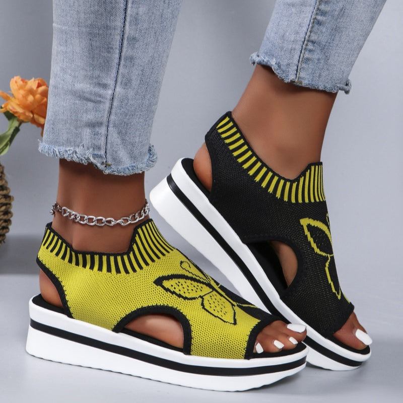 Casual peep-toe plateausandalen voor dames