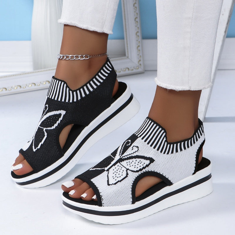 Casual peep-toe plateausandalen voor dames