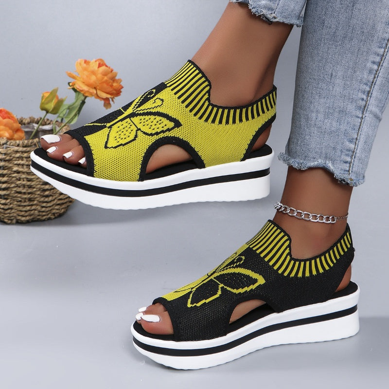 Casual peep-toe plateausandalen voor dames