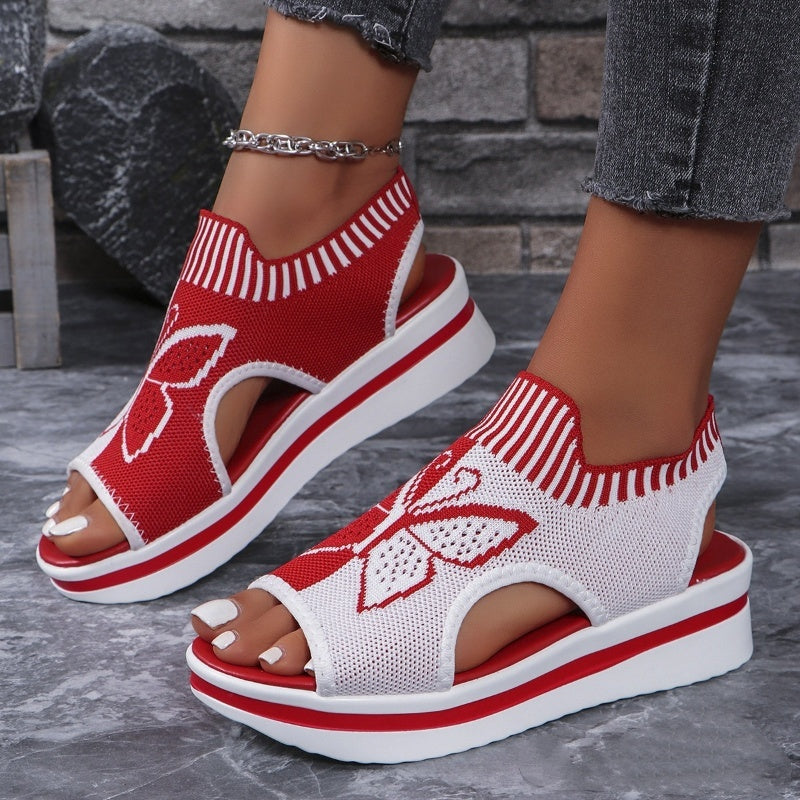 Casual peep-toe plateausandalen voor dames