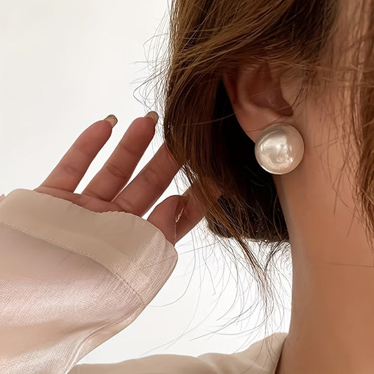 Statement parel stud oorbellen