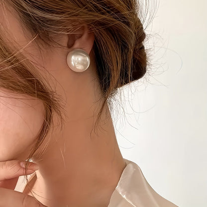 Statement parel stud oorbellen