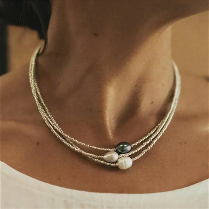 Barokparel gelaagde ketting